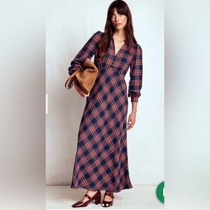 Boden Cassie Check Tea Dress Size 2